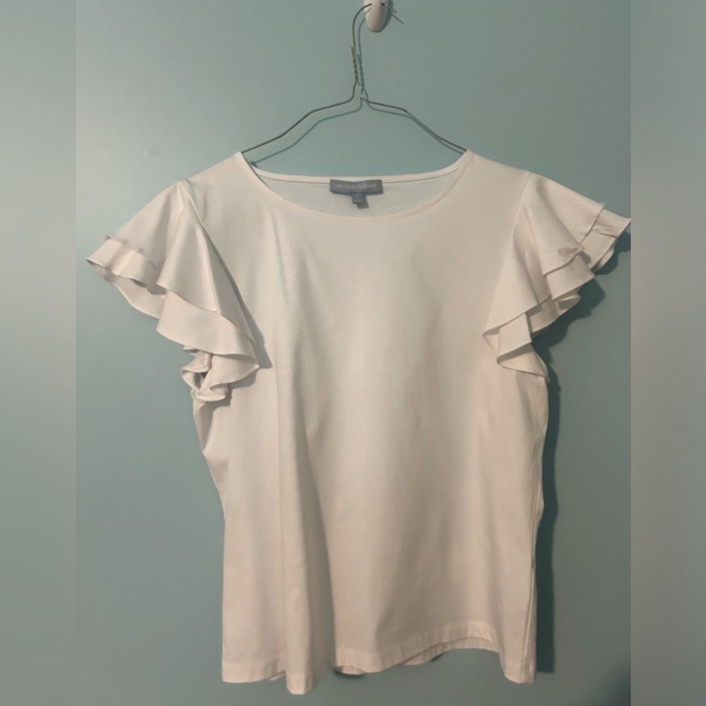 Antonio Melani White Blouse with Butterfly Sleeve